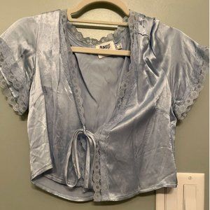 Princess Polly Blue Tie Top